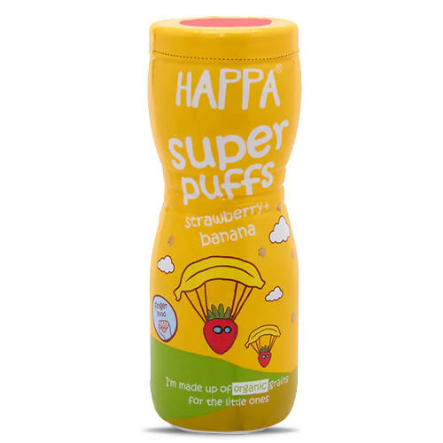 Happa Multigrain Strawberry & Banana Melts Super Puffs (8 Months+) -  USA, Australia, Canada 