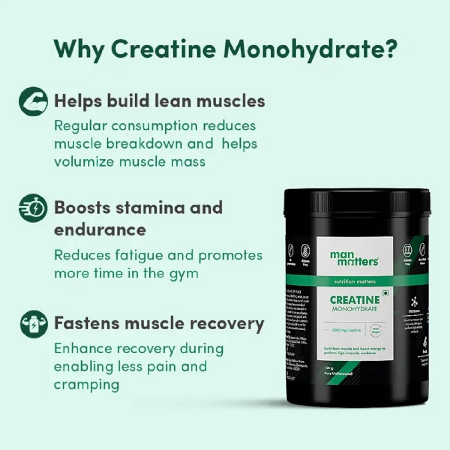 Man Matters Creatine Monohydrate Powder