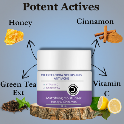 Dermistry Green Tea Vitamin C Oil Free Hydra Nourishing Mattifying Moisturizer Oily Acne Prone Skin