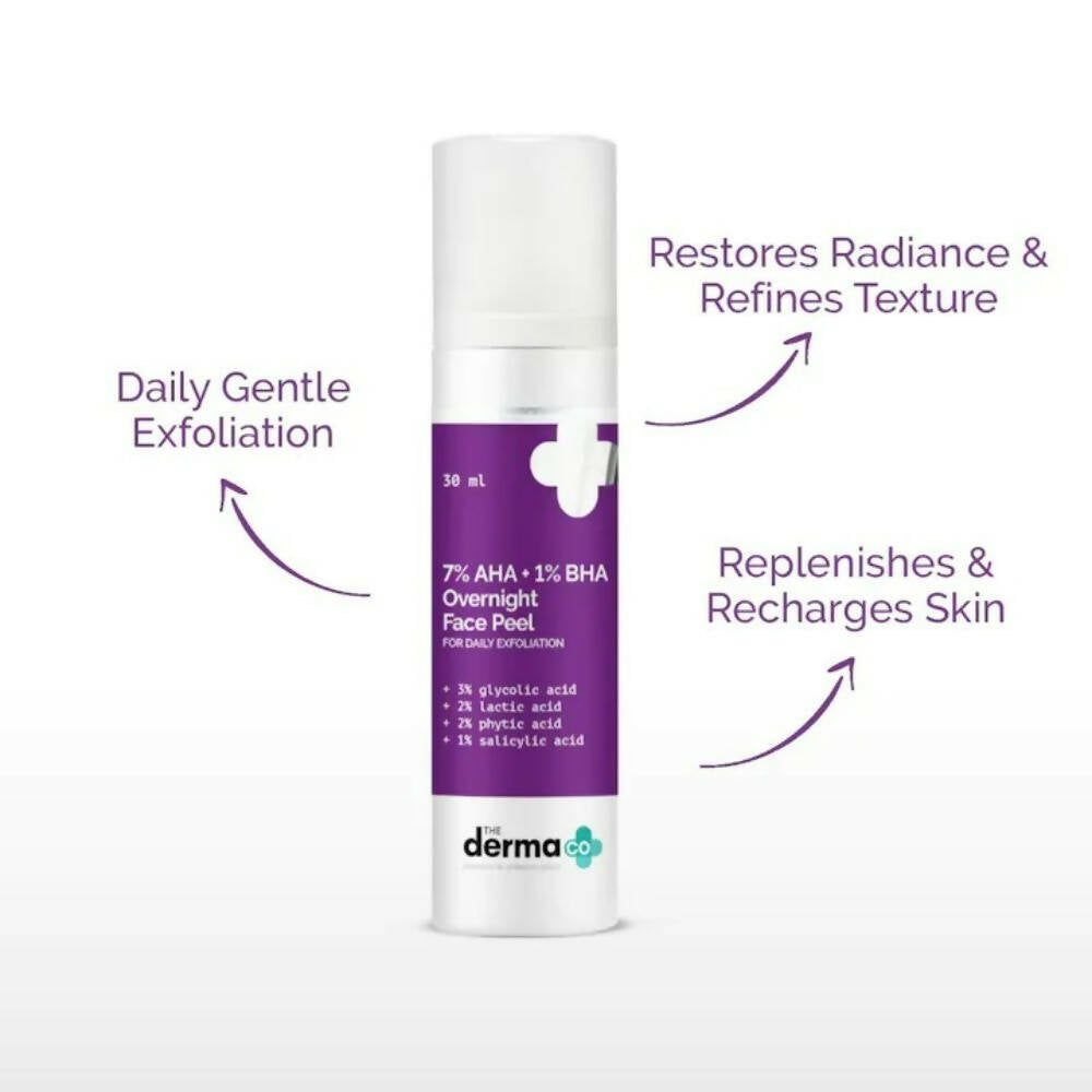 The Derma Co 7% AHA + 1% BHA Overnight Face Peel