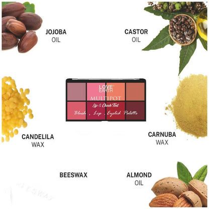 Love Earth Blush, Lips, Eyelid Palette With Richness Of Jojoba Oil And Vitamin E