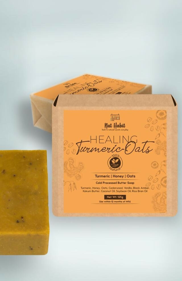 Nat Habit Cold Processed Healing Turmeric-Oats Soap