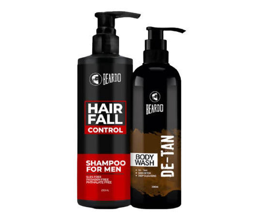 Beardo Hair Fall Control Shampoo & De-Tan Bodywash Combo - usa canada australia