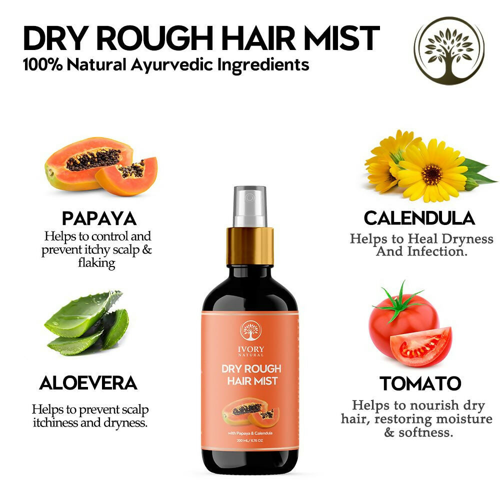 Ivory Natural Dry Rough Hair Mist - Reenergize, Moisturize, And Glow - Immediate Hydration For Dry Hair