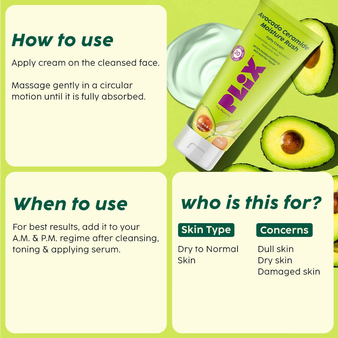 PLIX The Plant Fix Avocado Ceramide Moisture Rush Fatty Cream