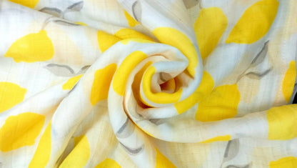 Kindermum Organic Cotton Muslin Swaddle Blanket 100 Cm X 100 Cm - Set Of 2 - Pista And Lemon