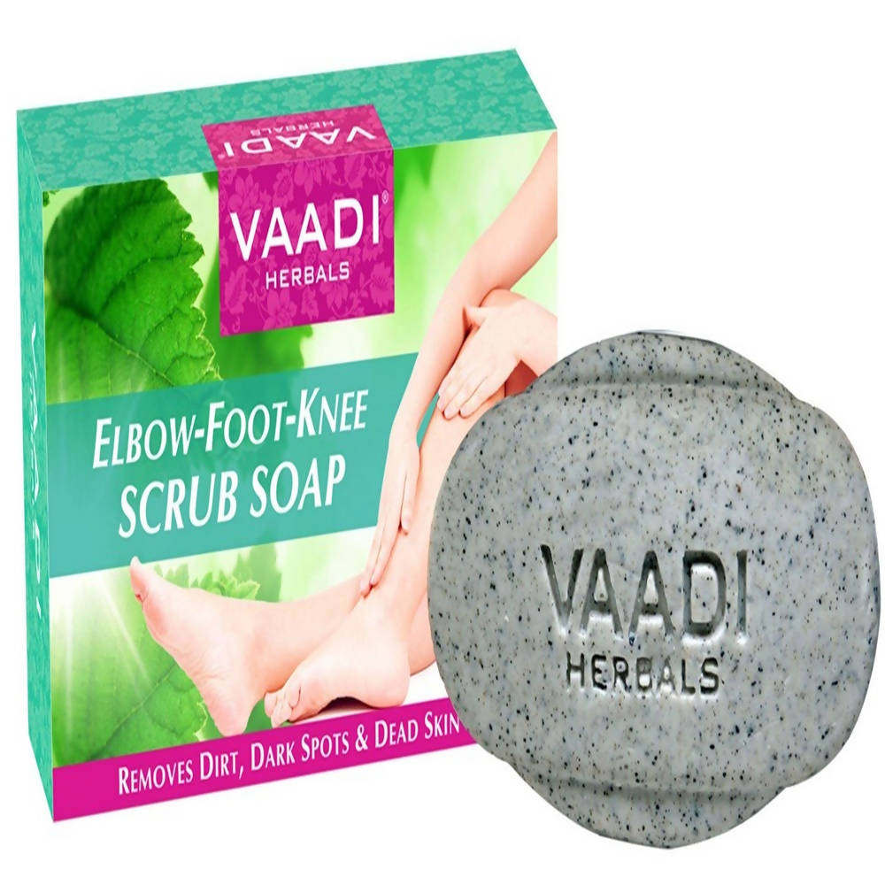 Vaadi Herbals Elbow Foot Knee Scrub Soap with Almond and Walnut Scrub - BUDEN