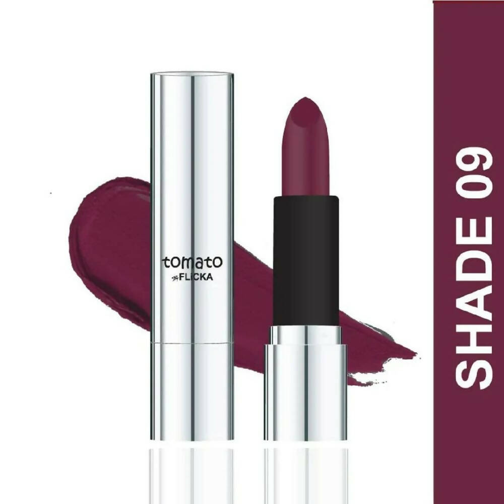 Flicka Tomato Maroon Matte Finish Lipstick Shade 09