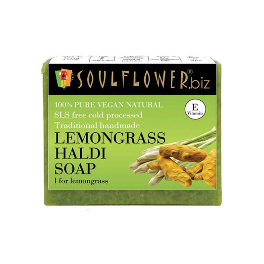 Soulflower Lemongrass Haldi Handmade Soap - BUDEN