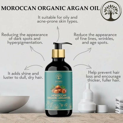 Ivory Natural Moroccan Organic Argan Oil Premium & Extra Virgin