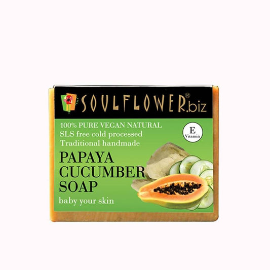 Soulflower Papaya And Cucumber Handmade Soap - BUDEN