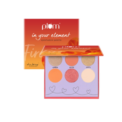 Plum In Your Element Eyeshadow Palette Easy to Blend 6-in-1 Palette 01 Fire - BUDNE