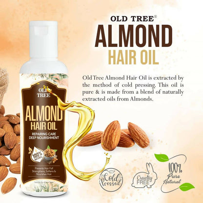 Old Tree Almond Hair Oil - Pure Cold Pressed