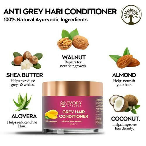 Ivory Natural Grey Hair Conditioner For Early Of Greying, Strengthens Hair