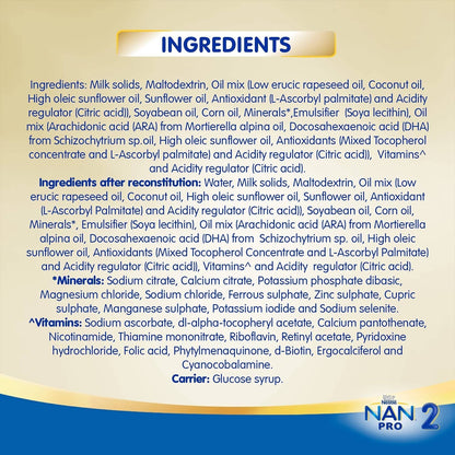 Nestle Nan Pro 2 Follow-Up Formula Powder After 6 Months Stage 2 For Infants