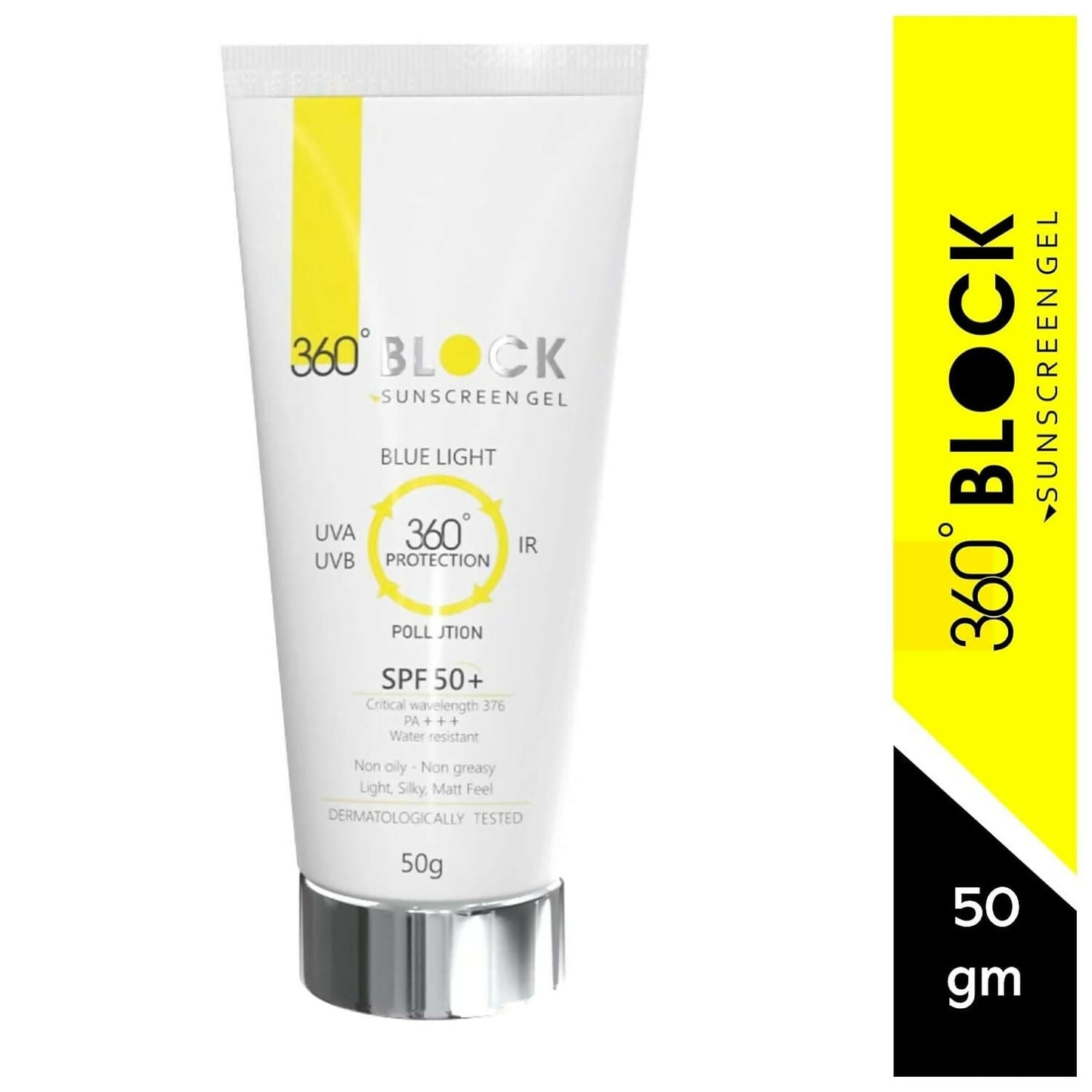 360 Block Sunscreen Gel SPF 50+, PA+++ UVA/UVB/IR