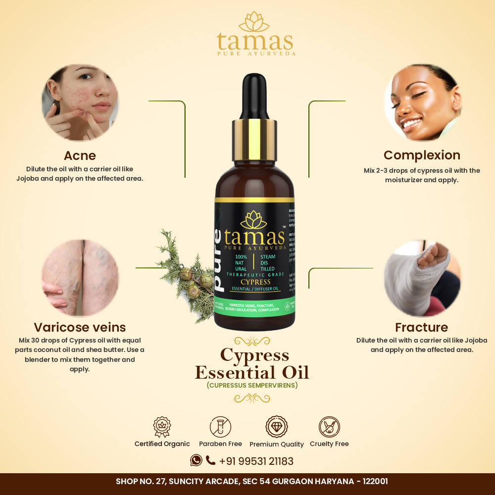 Tamas Pure Ayurveda 100% Natural Cypress Essential Oil