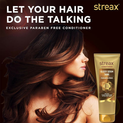 Streax Glossy Serum Shine Hair Conditioner For Dull & Dry Hair, With Silicon Actives for Shiny Hair & Frizz Control