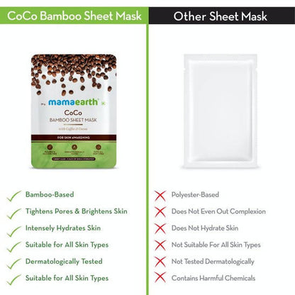 Mamaearth CoCo Bamboo Sheet Mask with Coffee & Cocoa for Skin Awakening