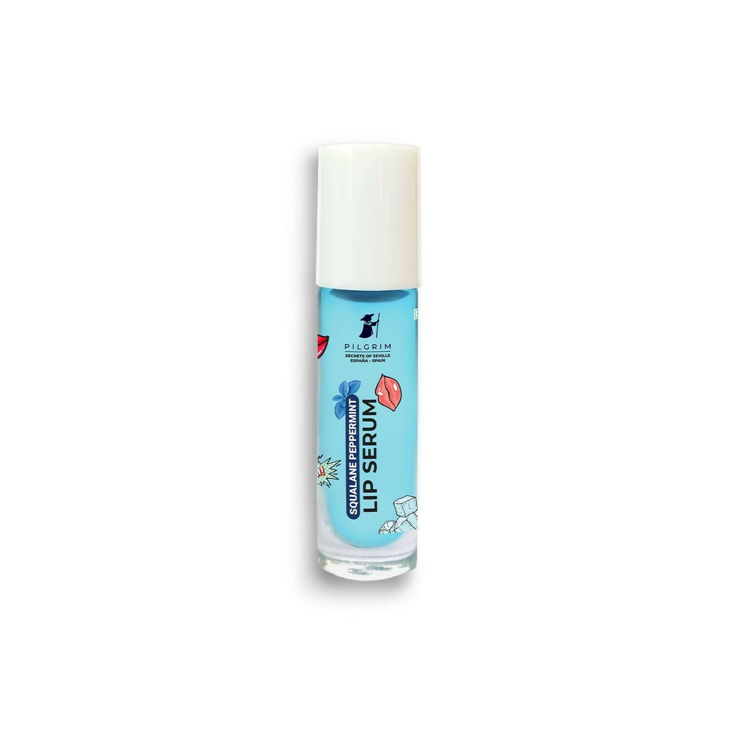 Pilgrim Spanish Lip Serum (Peppermint) with Roll-on For Visibly Plump Lips, Hydrating Lip Serum For Dark Lips