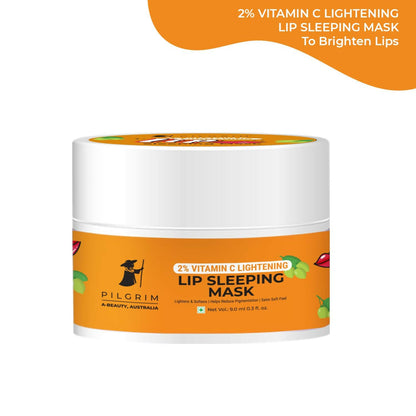 Pilgrim 2% Vitamin C Lightening Lip Sleeping Mask For Glowing Lips with Australian Kakadu Plum & Lime Pearl