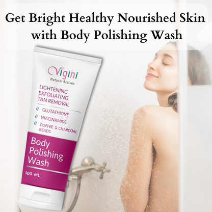 Vigini Skin Lightening Brightening Body Polishing Wash for Men Women