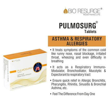 Bio Resurge Life Pulmosurg Ayurvedic Cough and Asthma Relief Tablets
