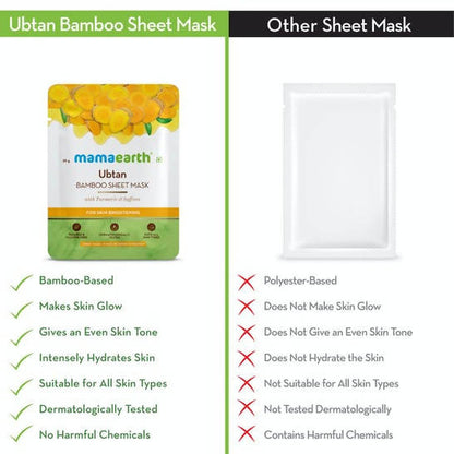 Mamaearth Ubtan Bamboo Sheet Mask with Turmeric & Saffron