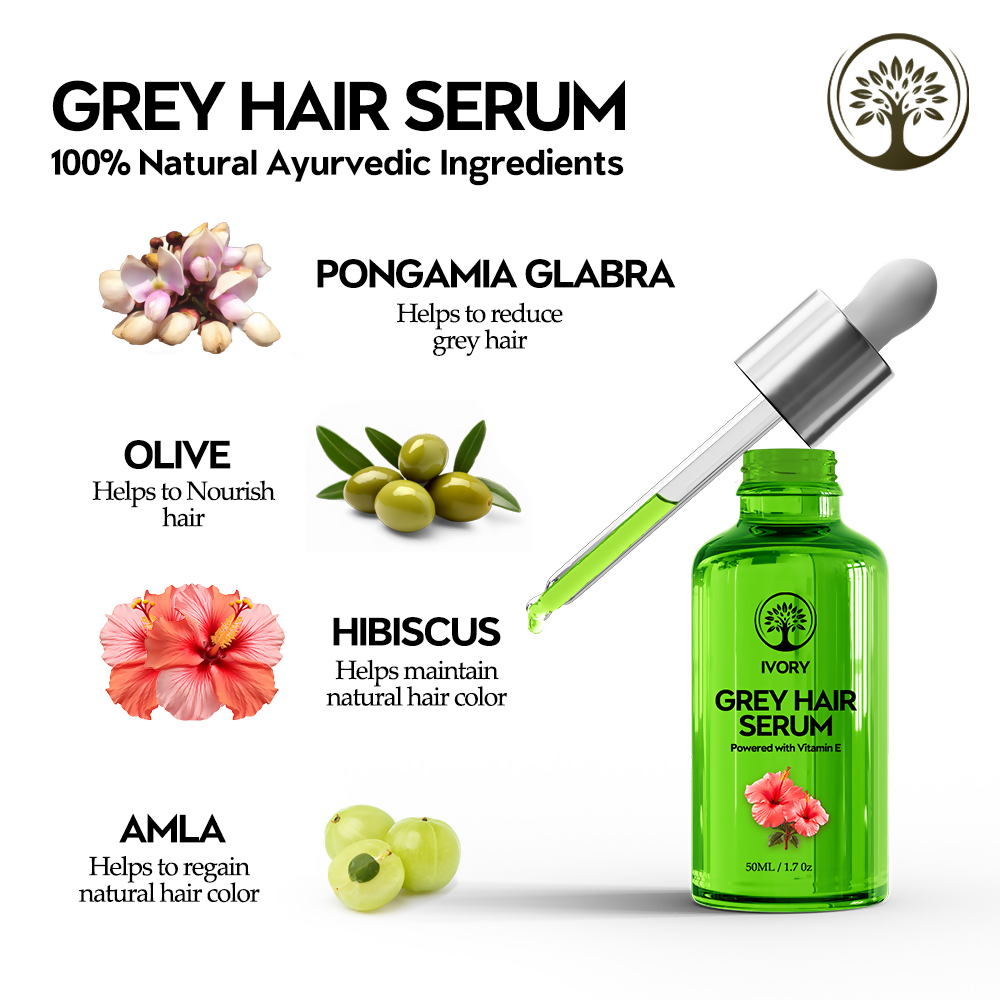 Ivory Natural Grey Hair Serum - Restore Natural Hair Color