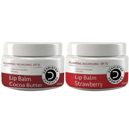 Dermistry Nourishing Cocoa Butter Lip Balm & Strawberry Lip Balm