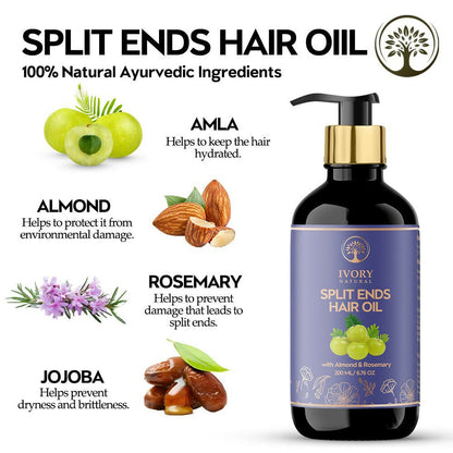 Ivory Natural Splits Ends Repair Hair Oil - Natural Hair Therapy For Split Ends And Hair Wellness