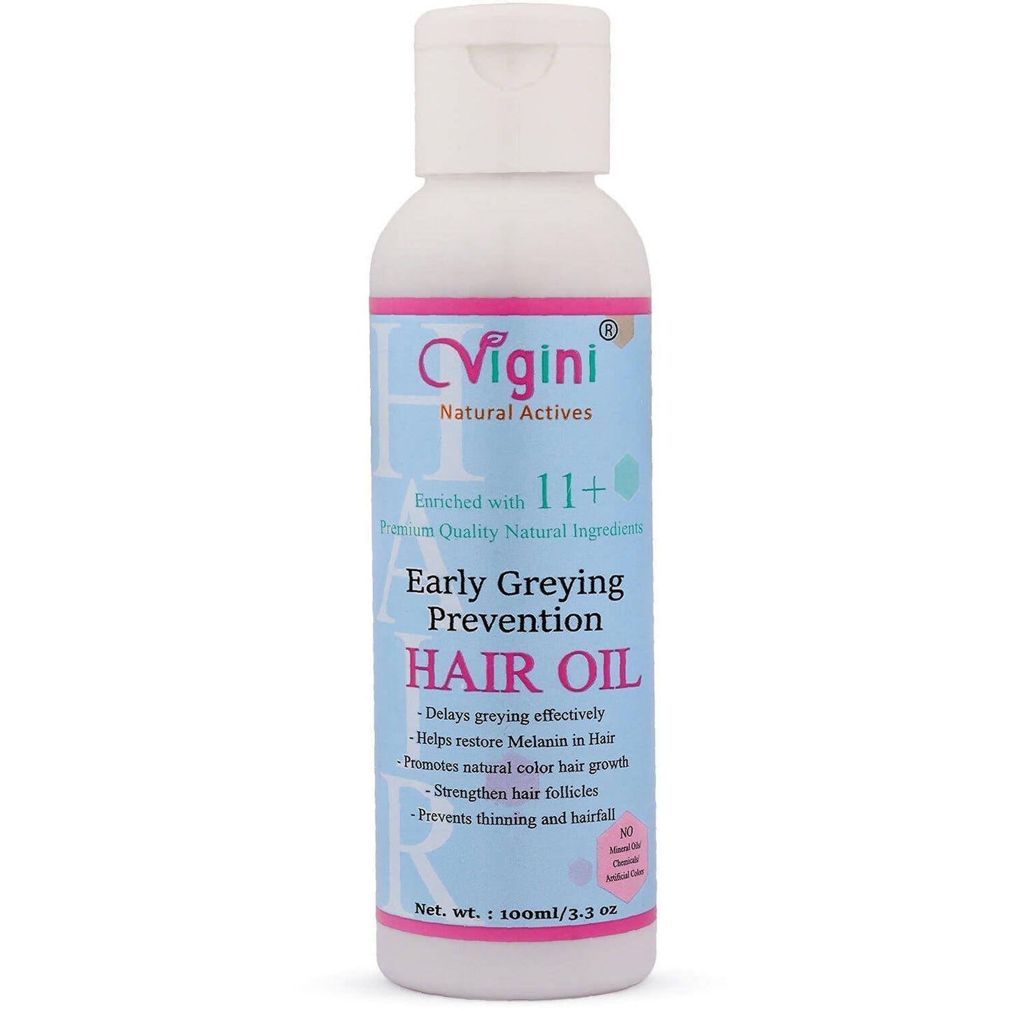 Vigini Early Anti Greying Hair Care Oil with Amla, Onion Seed Oil, Flaxseed Oil - BUDNEN