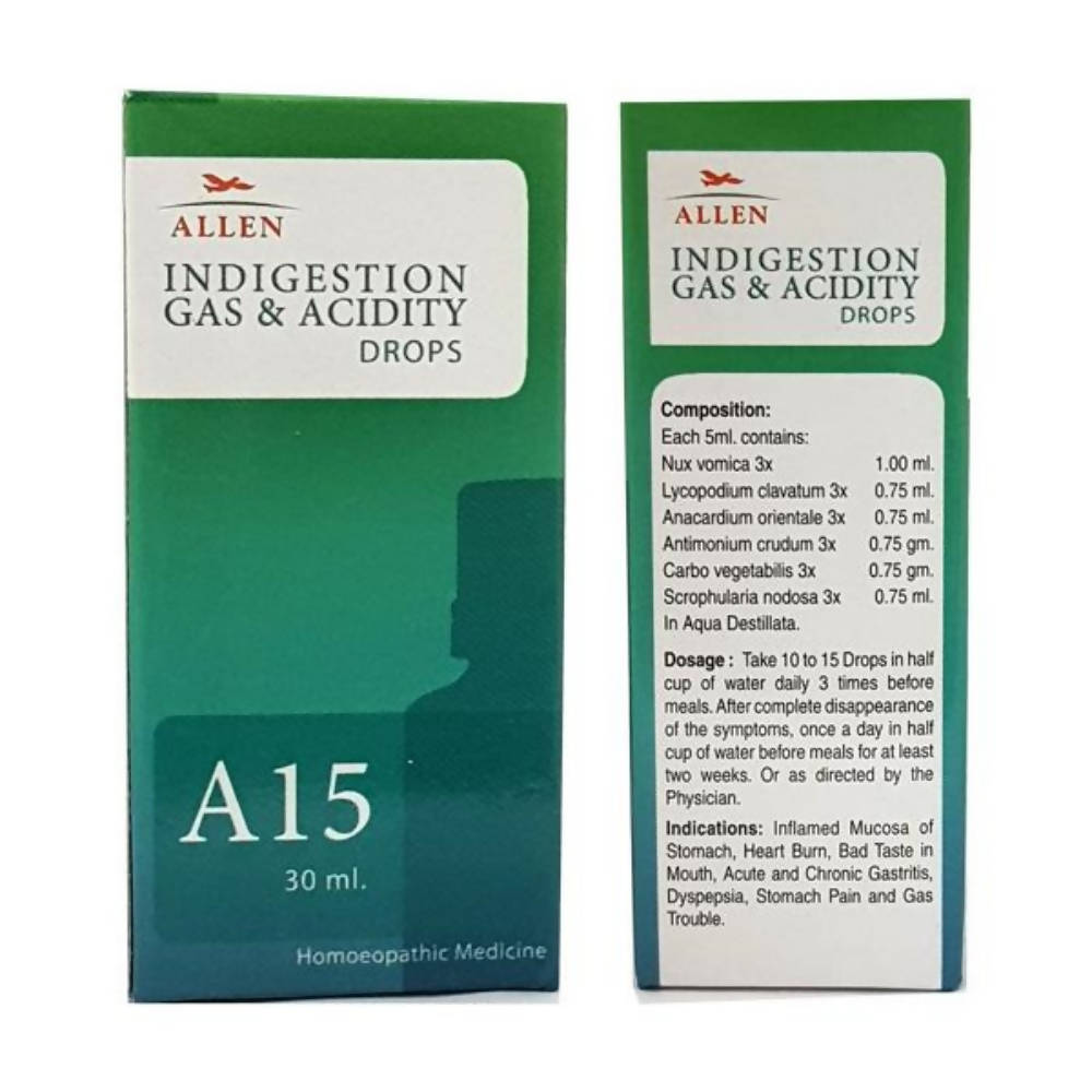 Allen Homeopathy A15 Indigestion Gas & Acidity Drops