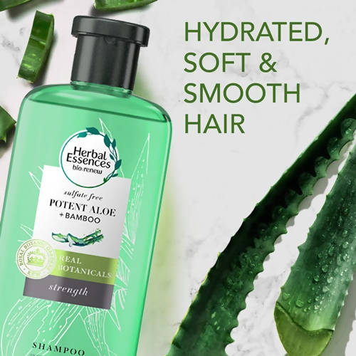 Herbal Essences Sulfate Free potent Aloe +Bamboo Real Botanicals Strength Shampoo