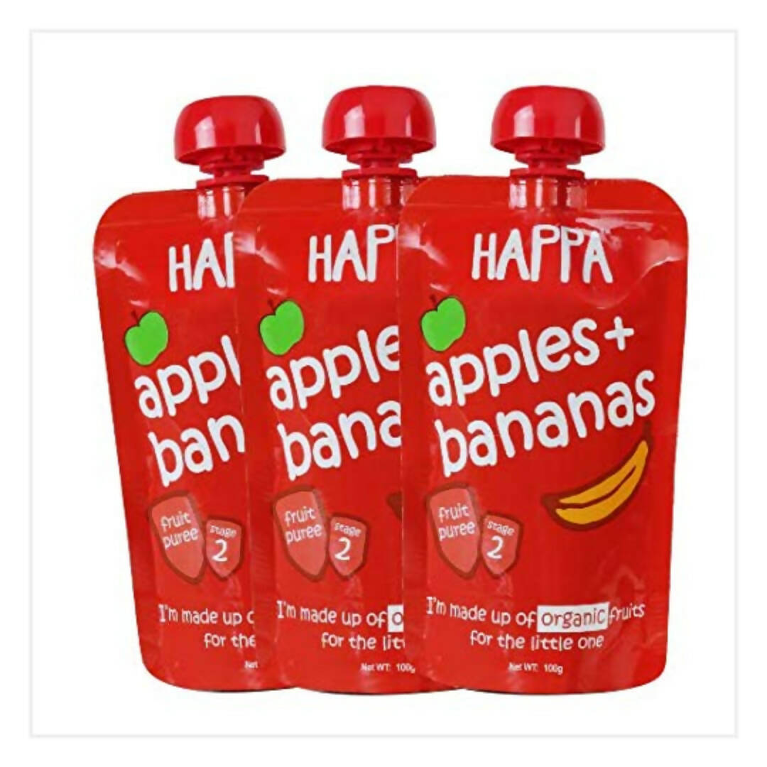 Happa Organic Food, Fruit Puree (Apple+Banana) -  USA, Australia, Canada 
