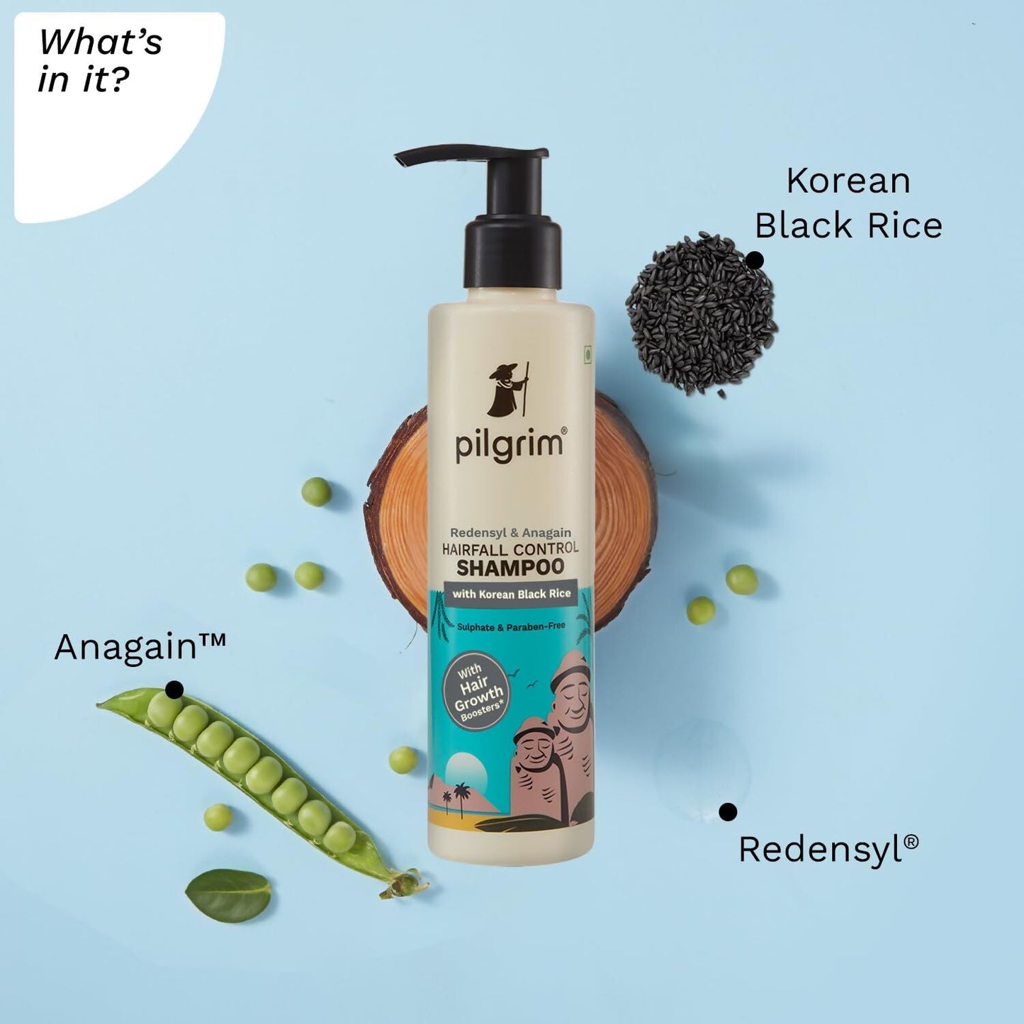 Pilgrim Redensyl & Anagain Hairfall Control Shampoo with Korean Black Rice