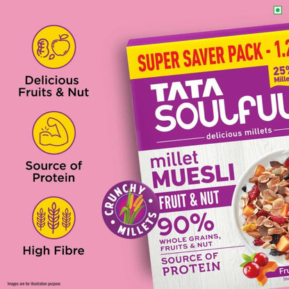Tata Soulfull Millet Muesli Breakfast Cereals (Fruit & Nut)