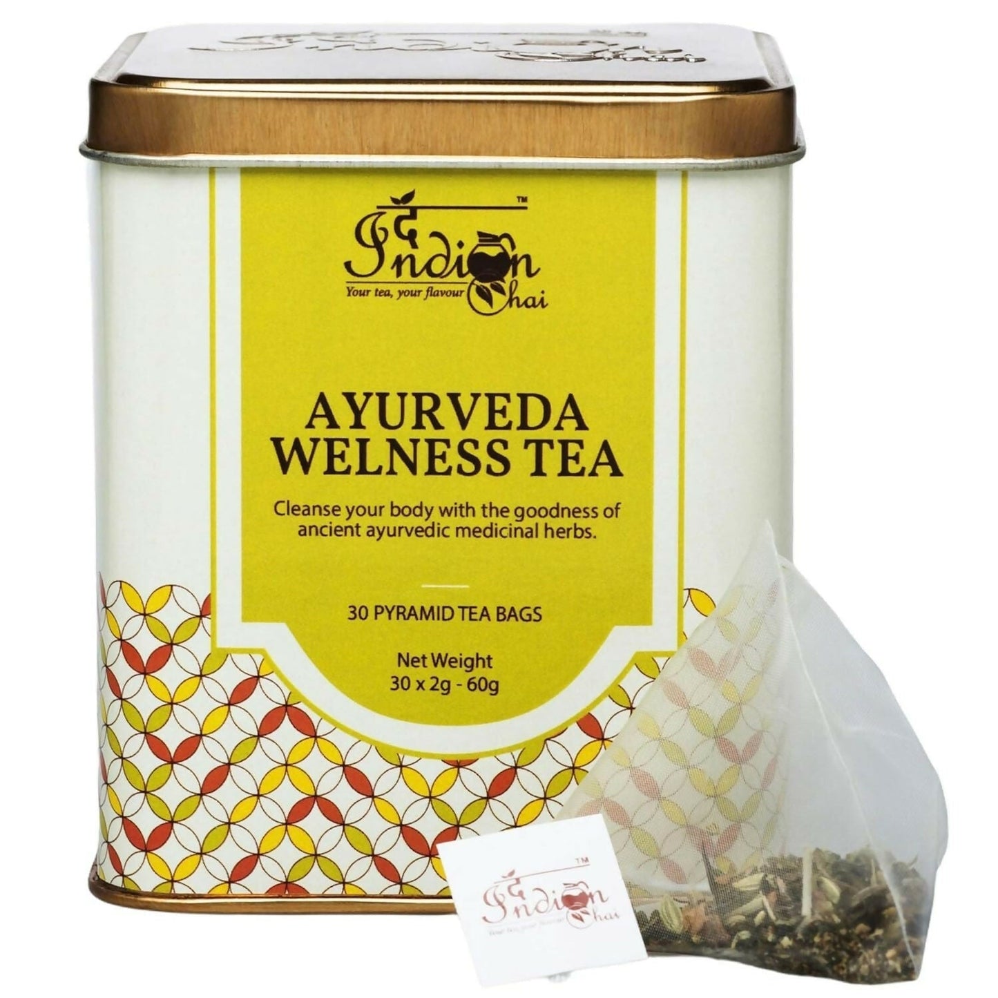 The Indian Chai - Ayurveda Wellness Tea 30 Pyramid Tea Bags
