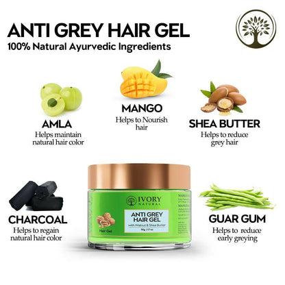 Ivory Natural Grey Gel For Hair Restore Natural Dark Shine And Luster