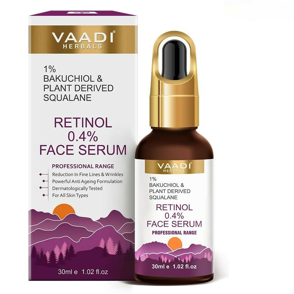 Vaadi Herbals Retinol 0.4% Face Serum With 1% Baluchiol & Plant Derived Squalane - BUDNE