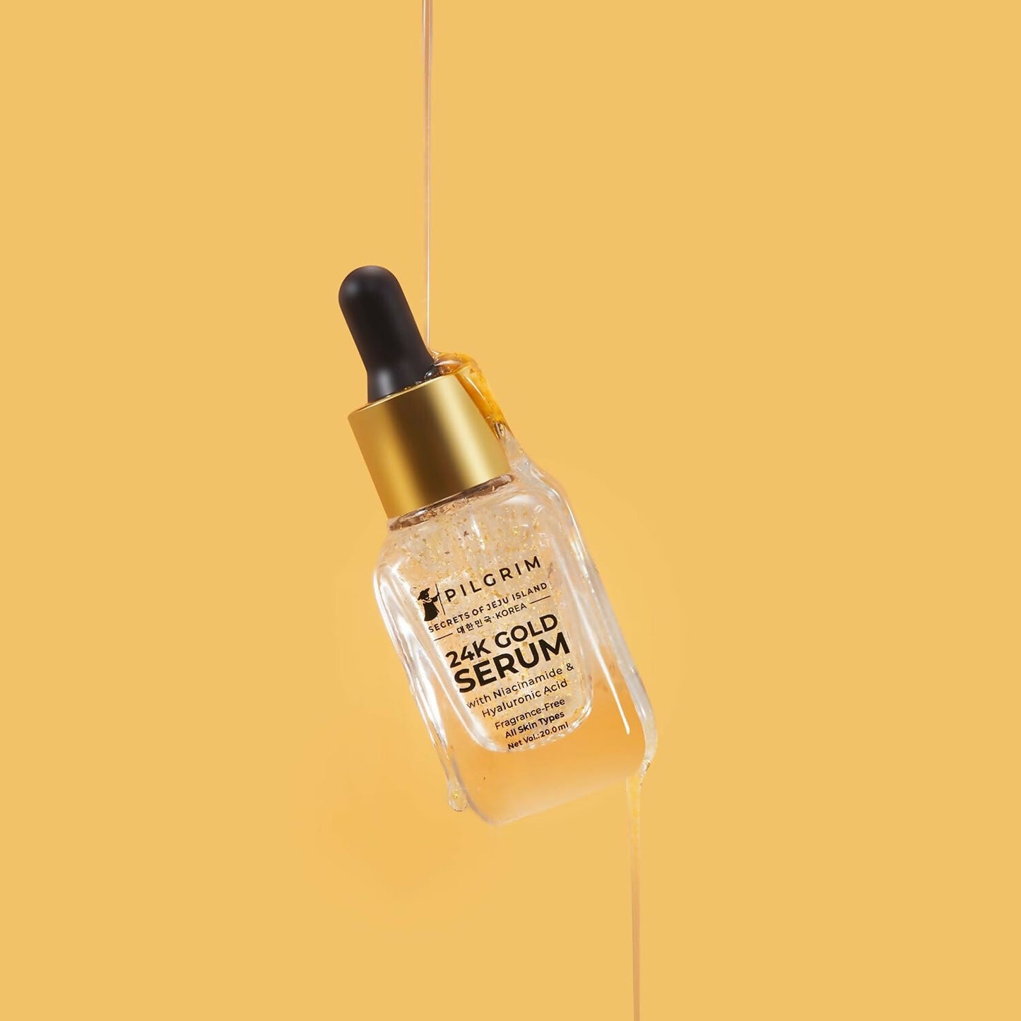 Pilgrim 24K Gold Face Serum With Niacinamide & Hyaluronic Acid, Dewy Primer For Face Make-Up - Korean Skin Care