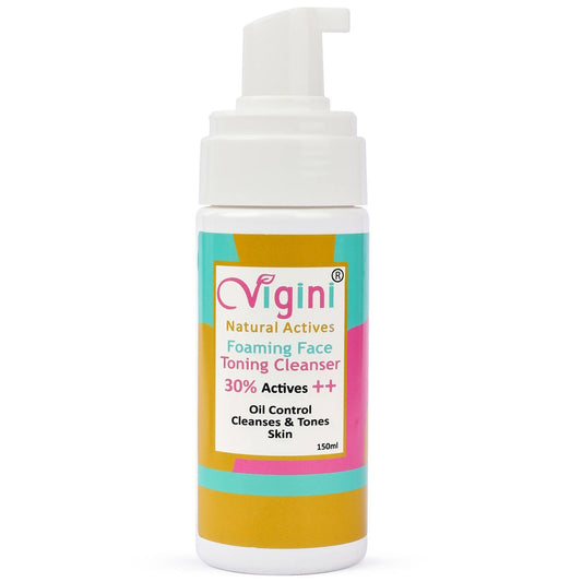 Vigini Natural Actives Foaming Face Toning Cleanser Face Wash for Men & Women - BUDNEN