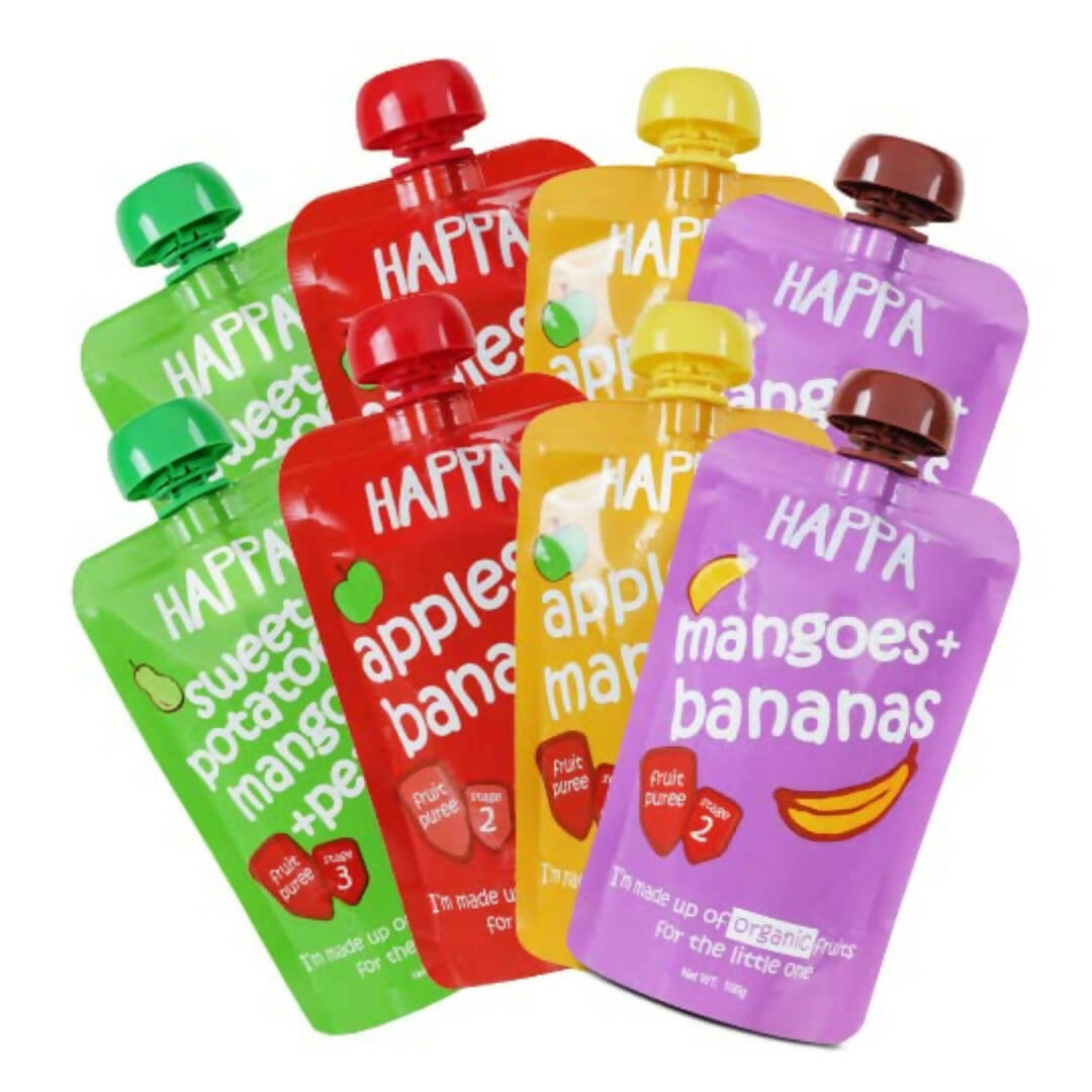Happa Organic Food for Little one, Fruit Puree Combo -  USA, Australia, Canada 