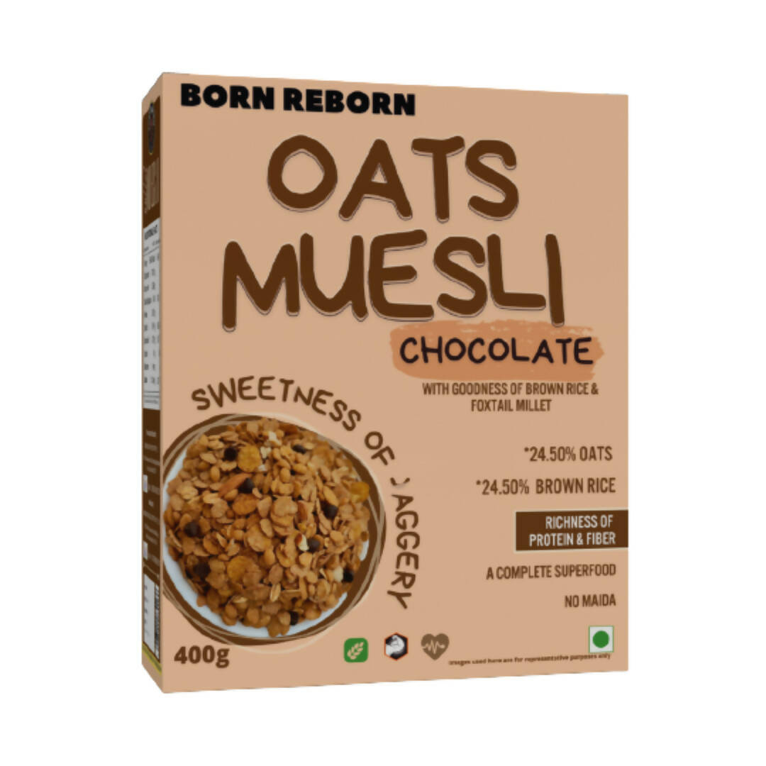 Born Reborn Chocolate Oats & Millets Muesli with Jaggery -  USA, Australia, Canada 