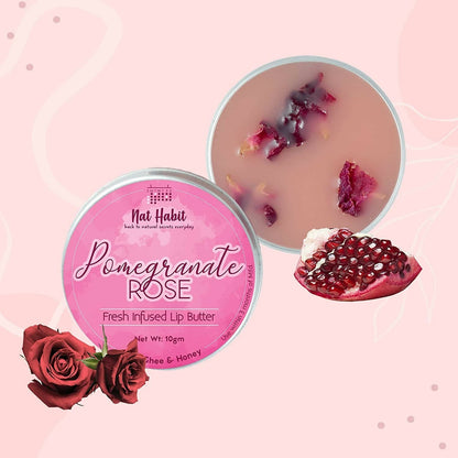 Nat Habit Pomegranate Rose Lip Butter With Ghee And Honey