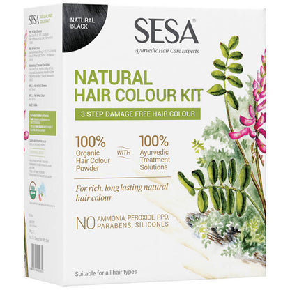 Sesa Ayurvedic Natural Hair Colour Kit Natural Black