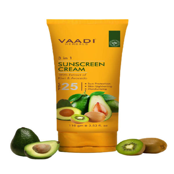 Vaadi Herbals Sunscreen Cream SPF-25 with Extracts of Kiwi and Avocado - BUDEN