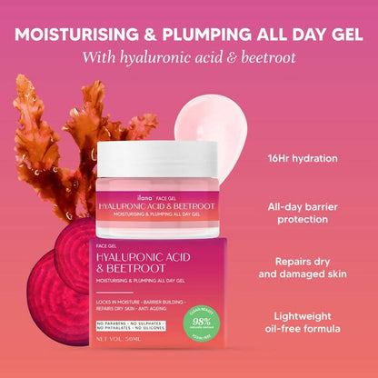 Ilana Hydrating And Nourishing All-Day Gel With Hyaluronic Acid & Beetroot