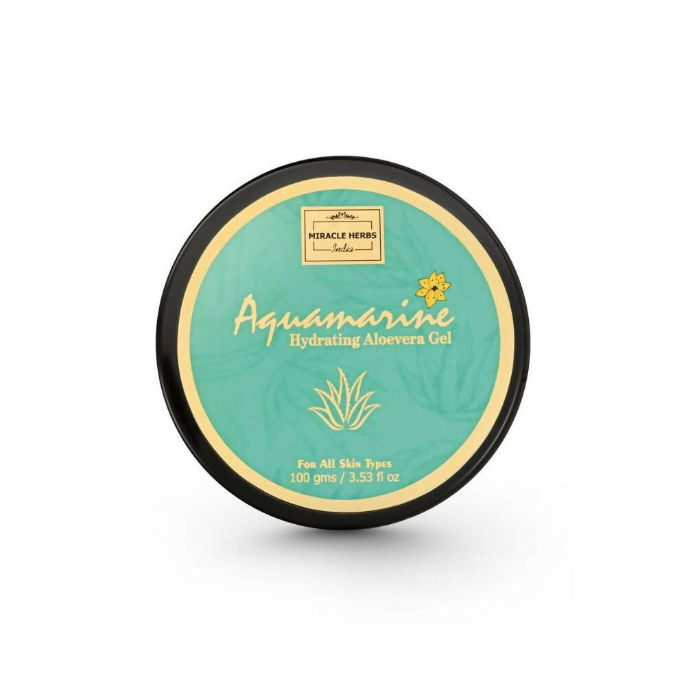 Miracle Herbs Aquamarine Hydrating Aloevera Gel Nourished & Moisturized, Non-Sticky - Green - BUDNEN